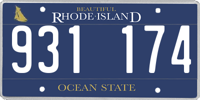 RI license plate 931174