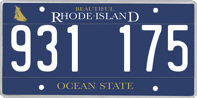 RI license plate 931175