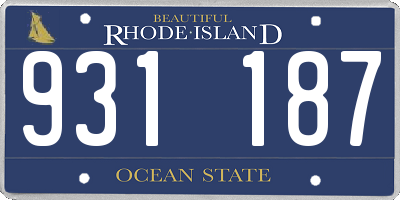 RI license plate 931187