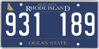 RI license plate 931189