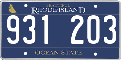 RI license plate 931203