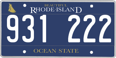 RI license plate 931222