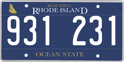 RI license plate 931231