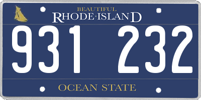 RI license plate 931232