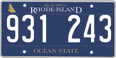 RI license plate 931243