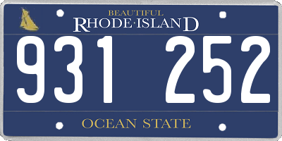 RI license plate 931252