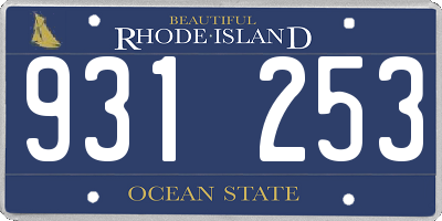 RI license plate 931253