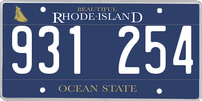 RI license plate 931254