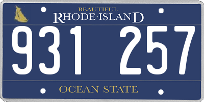 RI license plate 931257