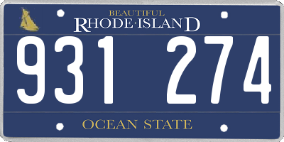 RI license plate 931274