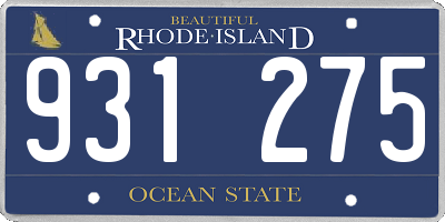 RI license plate 931275