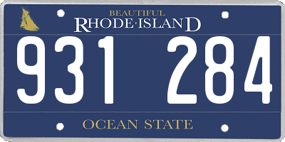 RI license plate 931284