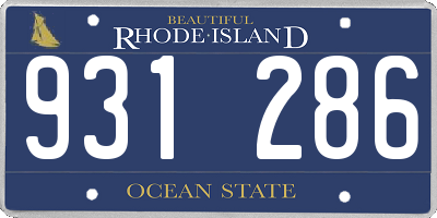 RI license plate 931286