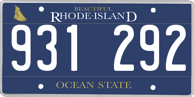 RI license plate 931292