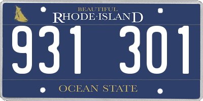 RI license plate 931301