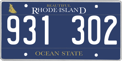 RI license plate 931302