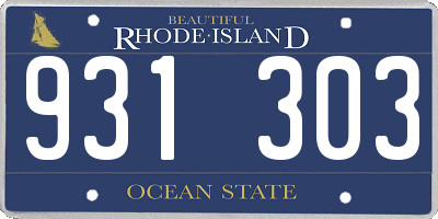 RI license plate 931303