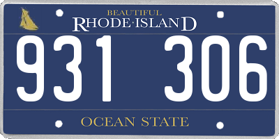 RI license plate 931306