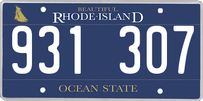 RI license plate 931307