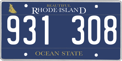 RI license plate 931308