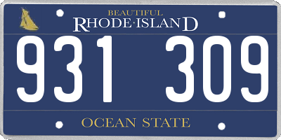 RI license plate 931309