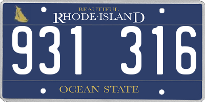 RI license plate 931316
