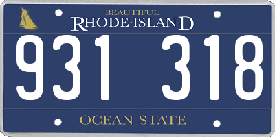RI license plate 931318