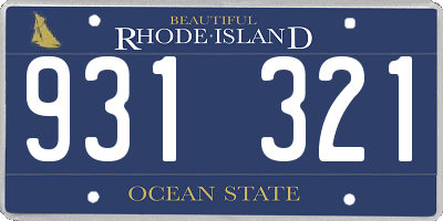 RI license plate 931321