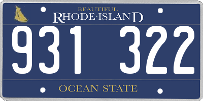 RI license plate 931322