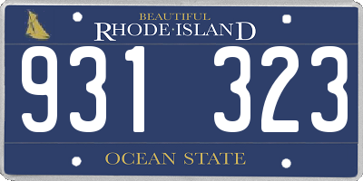 RI license plate 931323