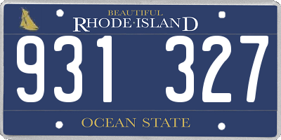 RI license plate 931327