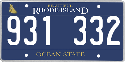 RI license plate 931332
