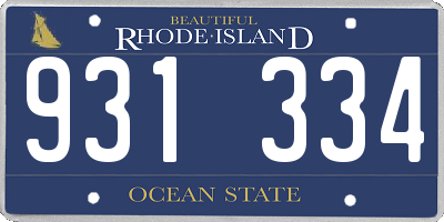 RI license plate 931334