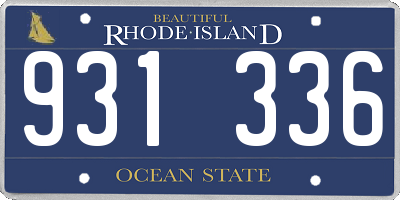 RI license plate 931336