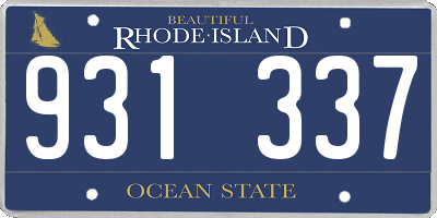 RI license plate 931337