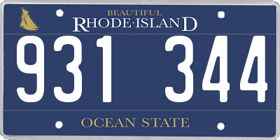 RI license plate 931344