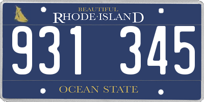 RI license plate 931345