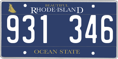 RI license plate 931346