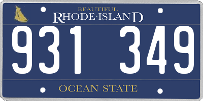 RI license plate 931349
