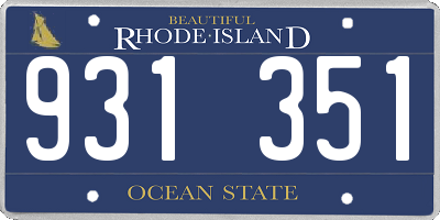 RI license plate 931351