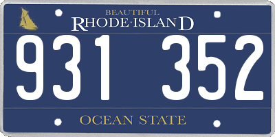 RI license plate 931352