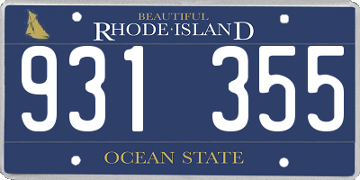 RI license plate 931355
