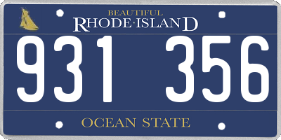 RI license plate 931356