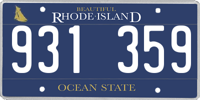 RI license plate 931359