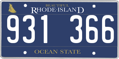 RI license plate 931366