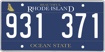 RI license plate 931371