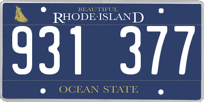 RI license plate 931377