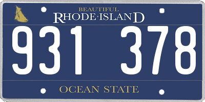 RI license plate 931378