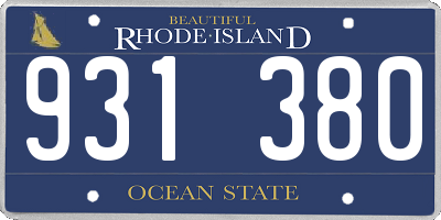 RI license plate 931380
