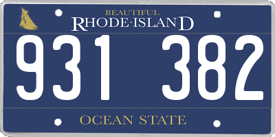 RI license plate 931382
